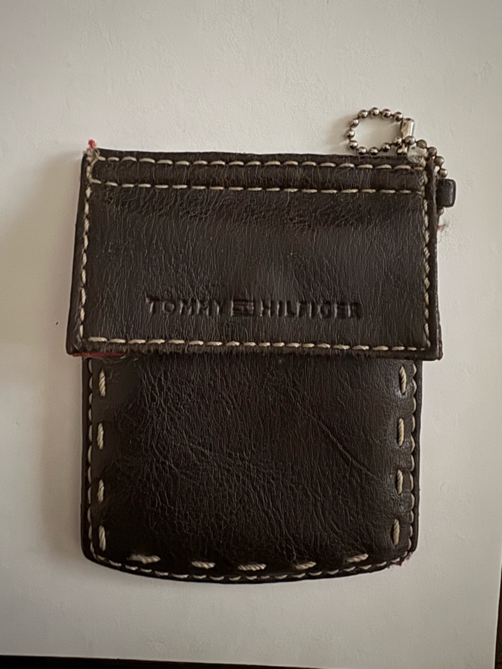 90s Y2K Vintage coin purse Key chain brown leather